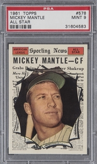 1961 Topps #578 Mickey Mantle All-Star – PSA MINT 9 